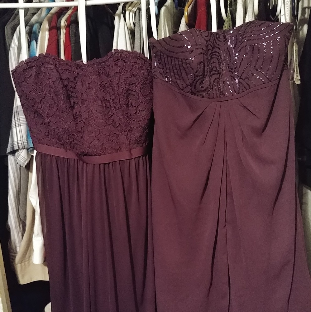 David's Bridal plum bridesmaid dresses